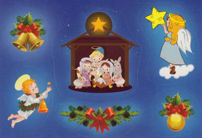 Samolepky: betlehem - malý vianočný hárok