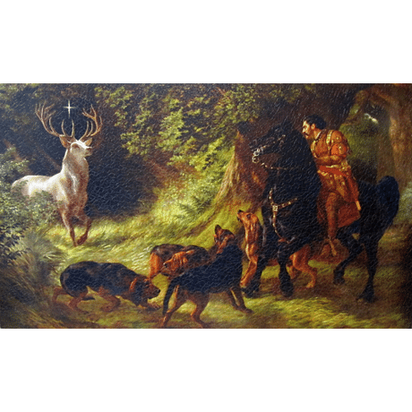 Obraz na dreve: Sv. Hubert - patrón poľovníkov (25x40)