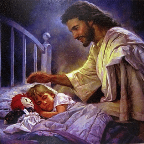 Obraz na dreve: Pán Ježiš a dieťa (30x30)