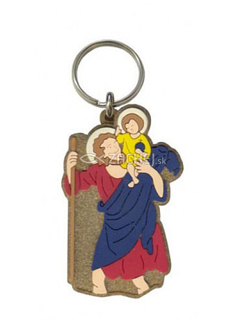 Kľúčenka: Sv. Krištof, gumená - zlatá (1532-0305A)