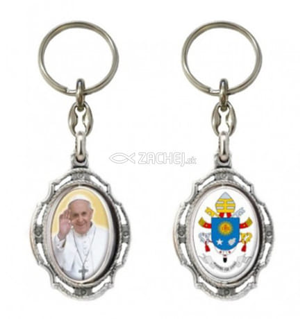 Kľúčenka: pápež František, otočná, kovová (PC200-s)