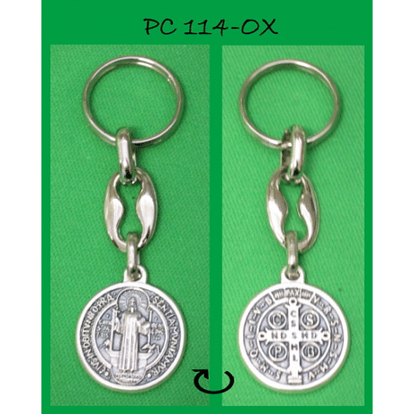 Kľúčenka: sv. Benedikt, kovová (PC114-OX)