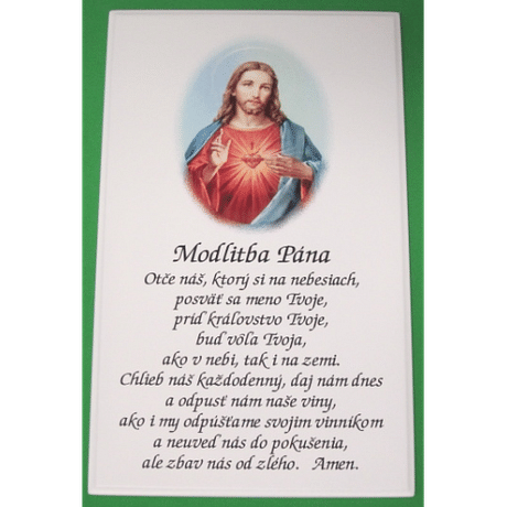 Obraz na dreve: Modlitba Pána (27,5x16,5) - biela
