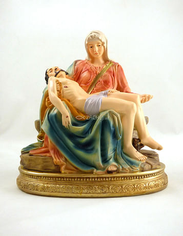 Soška: Panna Mária Sedembolestná - Pieta (farebná, 14 cm)