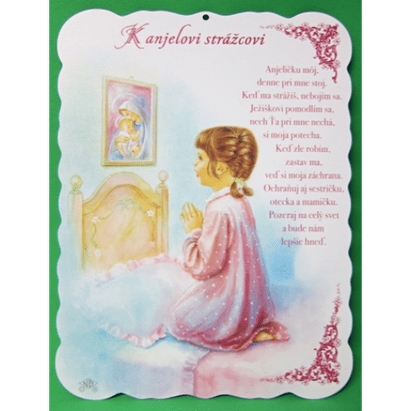 Obraz na dreve: K anjelovi strážcovi - dievča