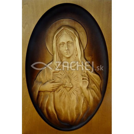 Obraz: drevorezba - Srdce Panny Márie (DR-34B)