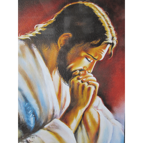 Obraz na dreve: Modliaci sa Pán Ježiš (30 x 20)