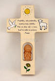 Kríž: drevený s hlineným anjelikom  (N414/SK)