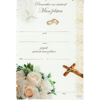 Pamätný list: Pamiatka na sviatosť manželstva (kríž a kvety)