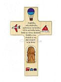 Kríž: drevený, s hlineným anjelikom (N418/SK)