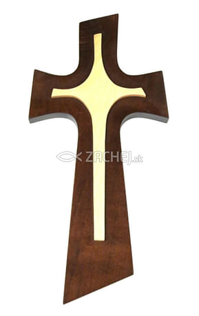 Kríž: drevený, labovaný - 37 cm
