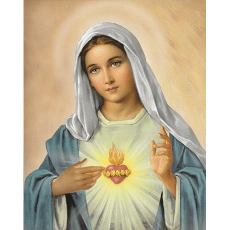 Obraz na dreve: Nepoškvrnené Srdce Panny Márie (25x20)
