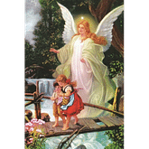 Obraz na dreve: Anjel strážny (40x30)