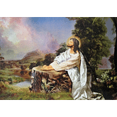 Obraz na dreve: Pán Ježiš na skale (40x30)