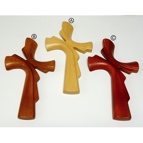 Kríž: drevený, mašľový - stredný