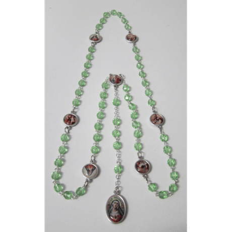 Ruženec Sedembolestný krištáľ / AA - zelený