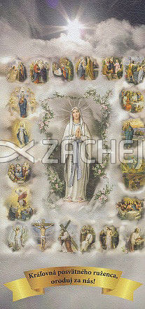 Obraz na dreve: Kráľovná posvätného ruženca (30x14)