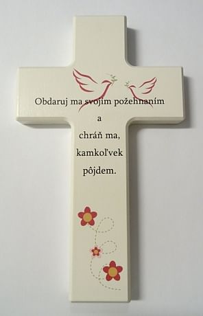 Kríž: drevený s textom (N479/W/SK)
