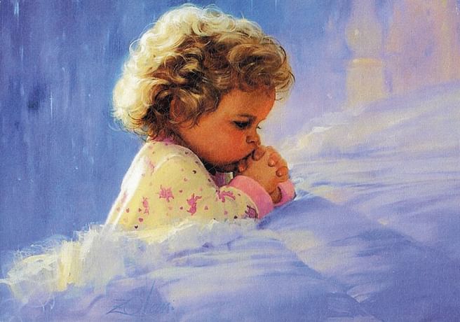 Obraz na dreve: Modliace sa dieťa (30x20)