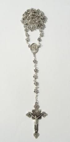 Ruženec: s kvietkami, kovový (BZA030)