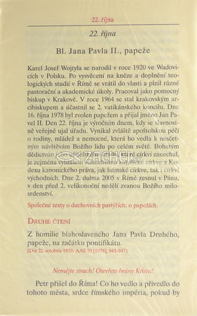 Dodatky k Breviáři - Jan Pavel II. a Karel Rakouský