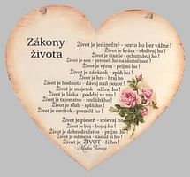 Drevené srdce: Zákony života - citát Matky Terezy