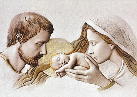 Obraz na dreve: Svätá rodina - svetlý (30x20)