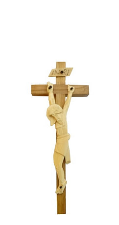 Kríž: drevený, štylka - bledý, 17 cm