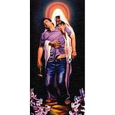 Obraz na dreve: Pán Ježiš a hriešnik (30x15)