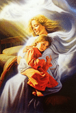 Obraz na dreve: Anjel a dieťa 2 (30x20)