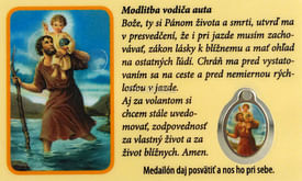 Kartička: Svätý Krištof / Sv. Anton Paduánsky, s medailou (RCM)