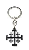 Kľúčenka: Jeruzalemský kríž - čierna, kovová (KP013NS)