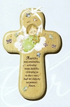 Kríž: s modlitbou, drevený (CM-1)