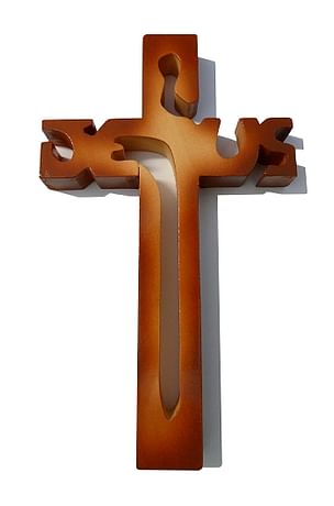 Kríž: drevený JESUS - melír (243)
