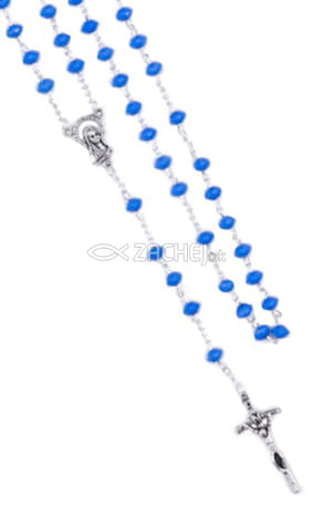 Ruženec: modrý (skosené zrnká)