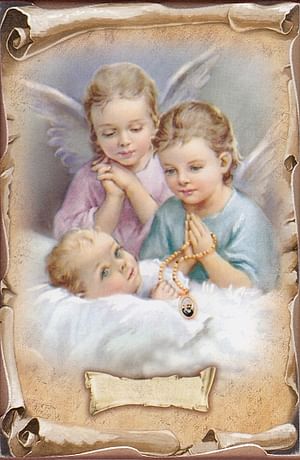 Obrázok na dreve: Anjeli s dieťaťom (C.141/6)