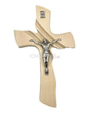 Kríž: drevený, mašľový s korpusom - prírodný (25x15)