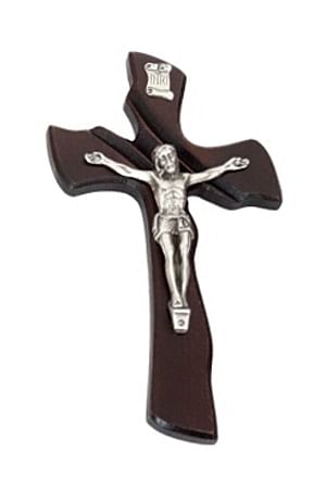 Kríž: drevený, mašľový s korpusom - tmavý (016)