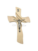 Kríž: drevený, mašľový s korpusom - prírodný (18x11)
