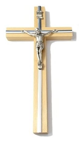 Kríž: drevený s lištou - prírodný 26 cm