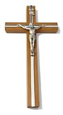 Kríž: drevený s lištou - hnedý, 26 cm