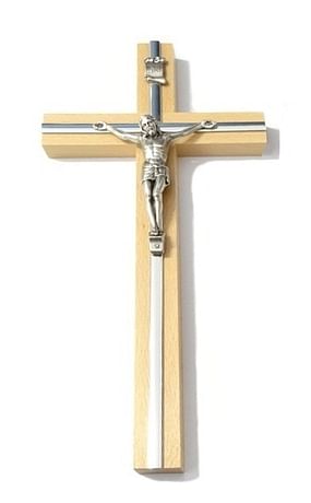 Kríž: drevený s lištou - prírodný, 20 cm