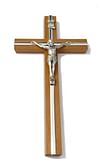 Kríž: drevený s lištou - hnedý, 20 cm