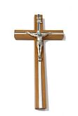 Kríž: drevený, s lištou - hnedý, 16 cm