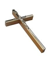 Kríž: drevený s lištou - hnedý 13 cm (KVZ011)