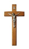 Kríž: drevený, frézovaný - hnedý, 20 cm