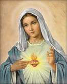 Obraz na dreve: Nepoškvrnené Srdce Panny Márie (40x30)