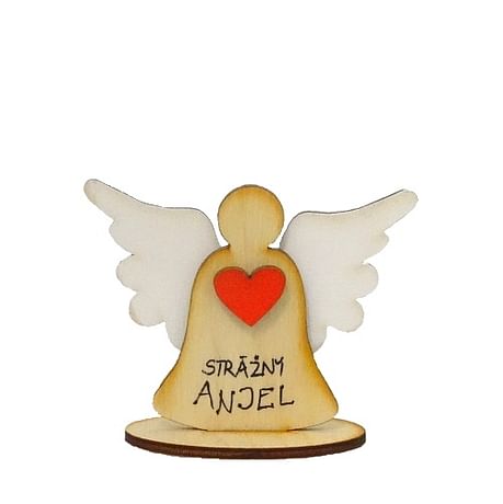 Anjel drevený s nápisom (ADZ004)
