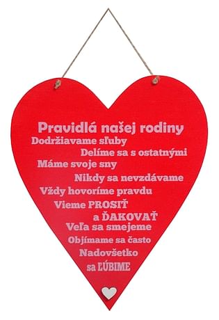 Drevené srdce: Pravidlá našej rodiny - červené