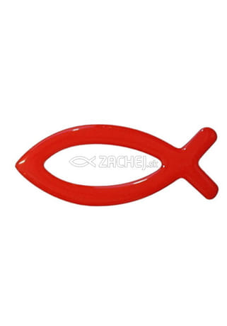Samolepka: RYBKA - červená - 7,5 cm